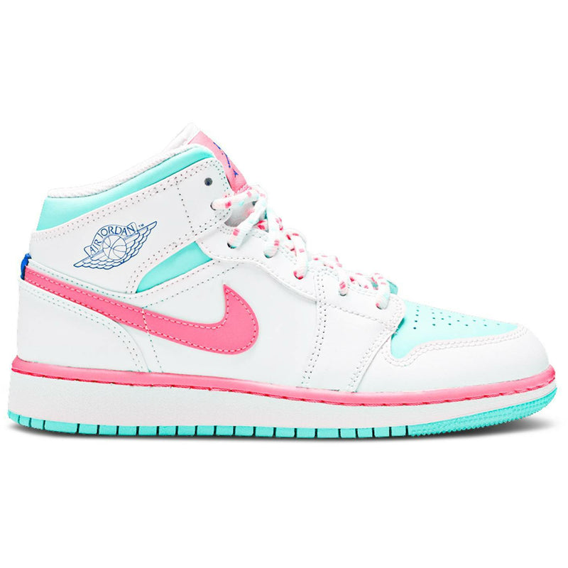 air jordan 1 mid white pink green soar