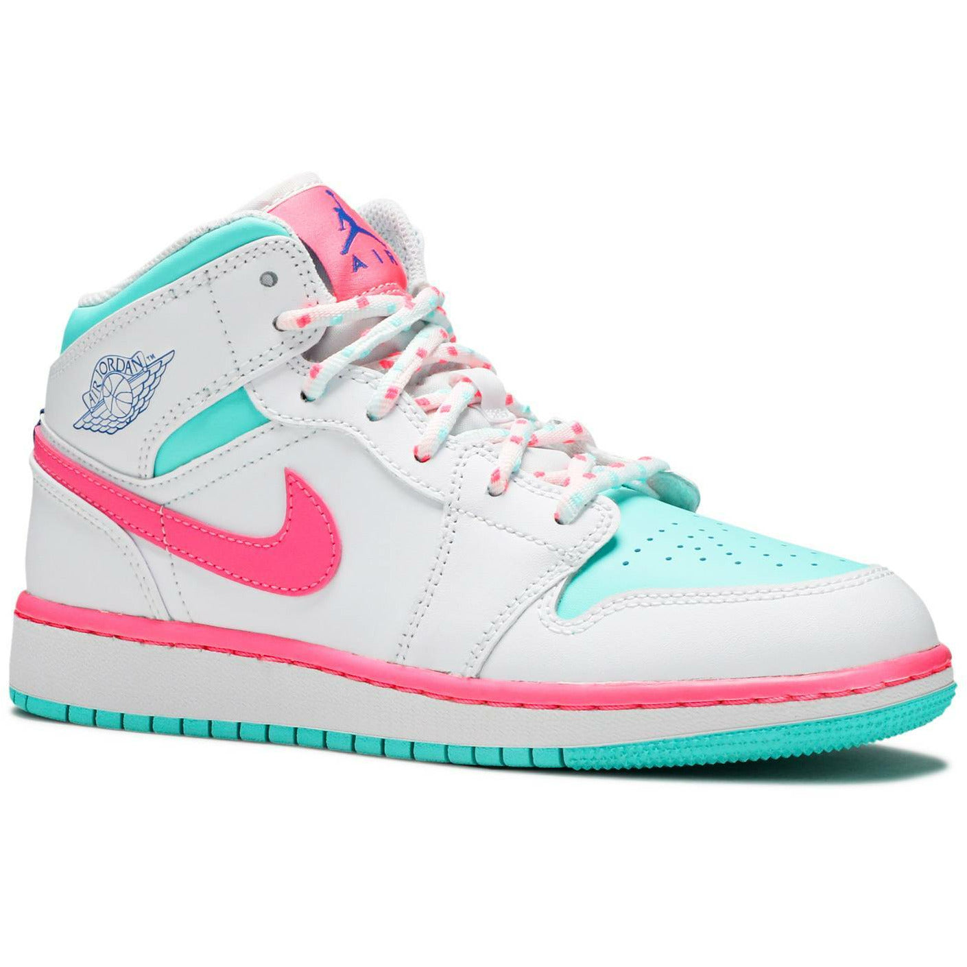 jordan 1 mid pink green soar