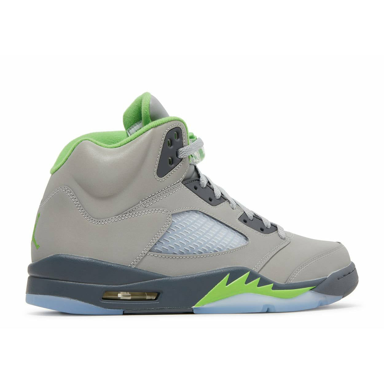 grey and lime green jordan 5