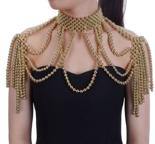 gold shoulder body chain