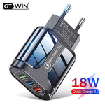 GTWIN 3 USB Fast Charger Quick Charge 3.0 Universal Wall Mobile Phone Charger for Samsung Xiaomi iPhone QC3.0 Charging Adapter