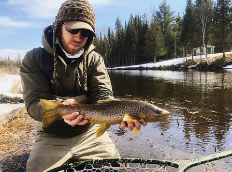 fishing 27th march drew enjoying skillet cooked kielbasa guinness lunch iron cast trip fish any favorite his part