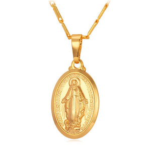 virgen maria necklace