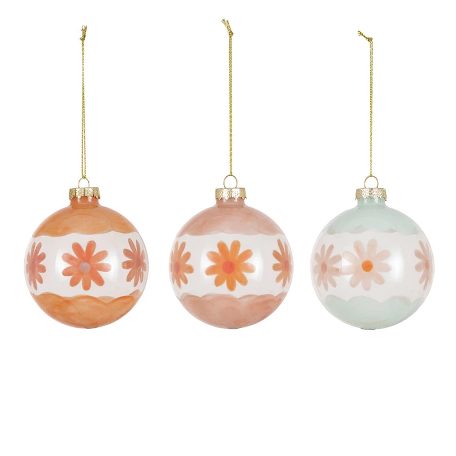 Flower Painted Ornaments