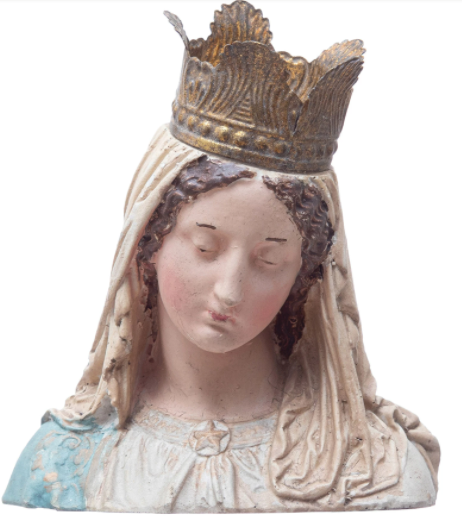 Hand Painted Magnesia Virgin Mary Bust
