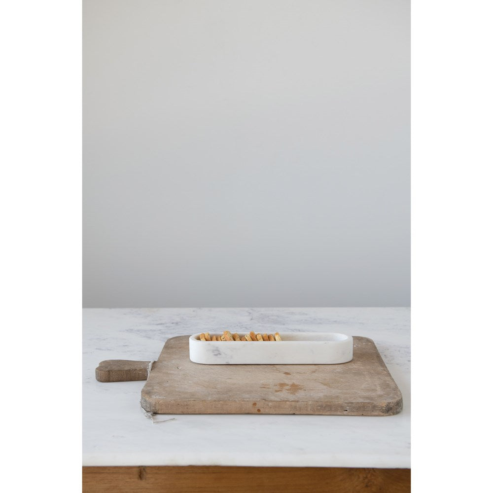 White Marble Cracker Tray