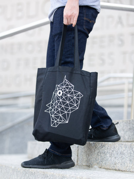 black canvas tote