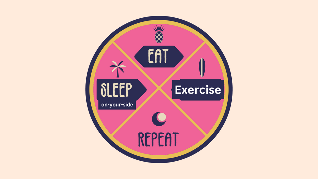 eat, exercise, sleep on-your-side