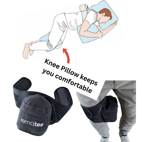 inflatable knee pillow for side sleeping, easy travel and great comfort