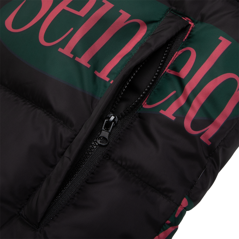 multi logo down puffer jacket