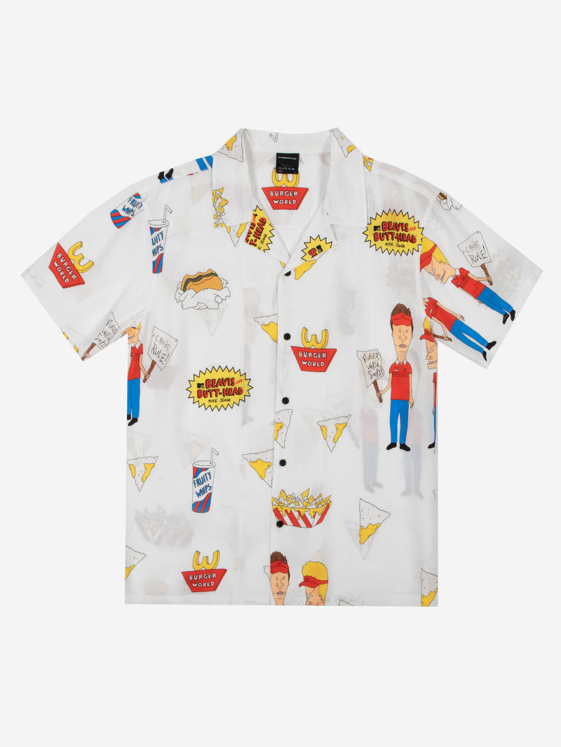 Beavis & Butt-Head Burger World Button-Down Shirt - Beavis & Butthead ...