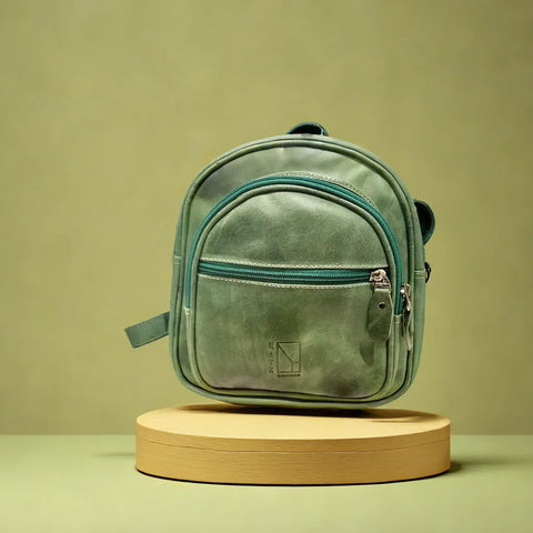 Small Green Leather Backpack - Katz Leather