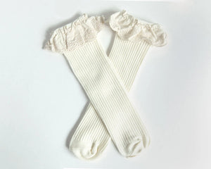 Lessie High Socks in Ivory - Reverie Threads