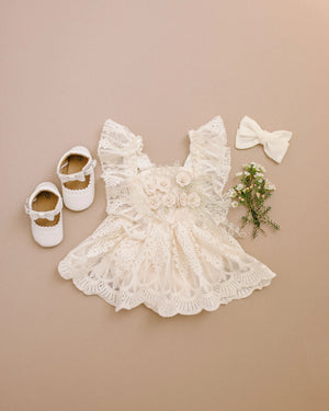 Rosalie Bloom Romper in Cream - Reverie Threads