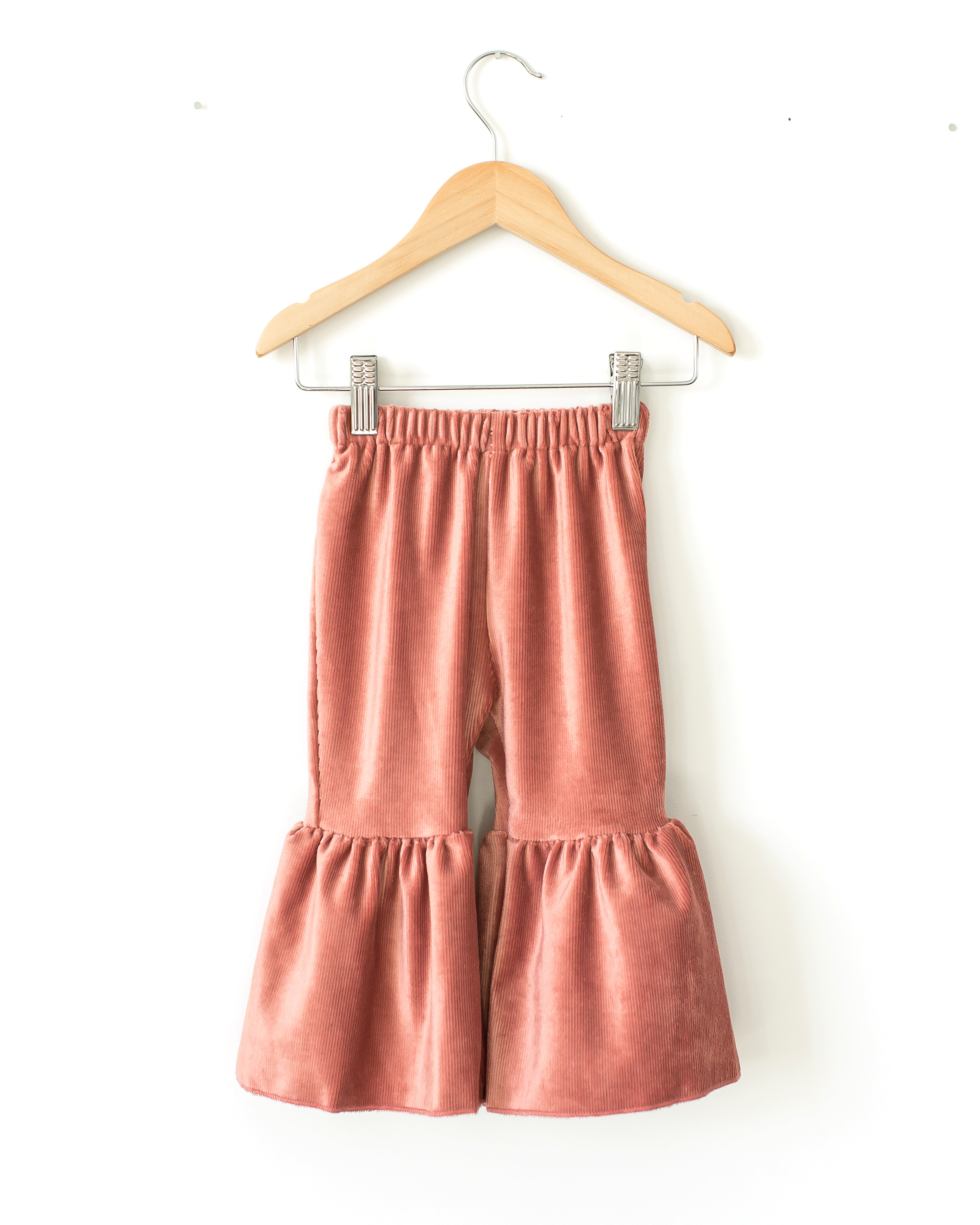 Corduroy Bell Bottom Pants in Mauve