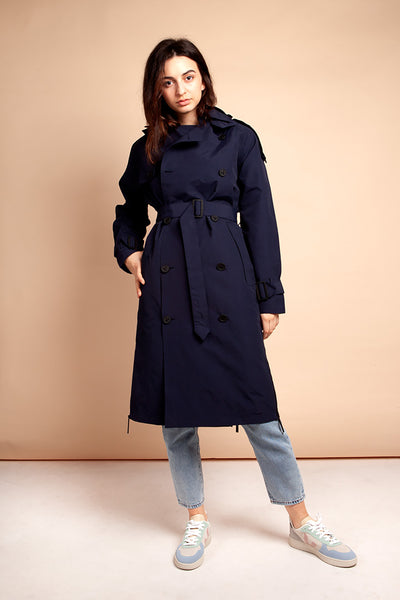 trench coat blue by Maium on thegreenlabels