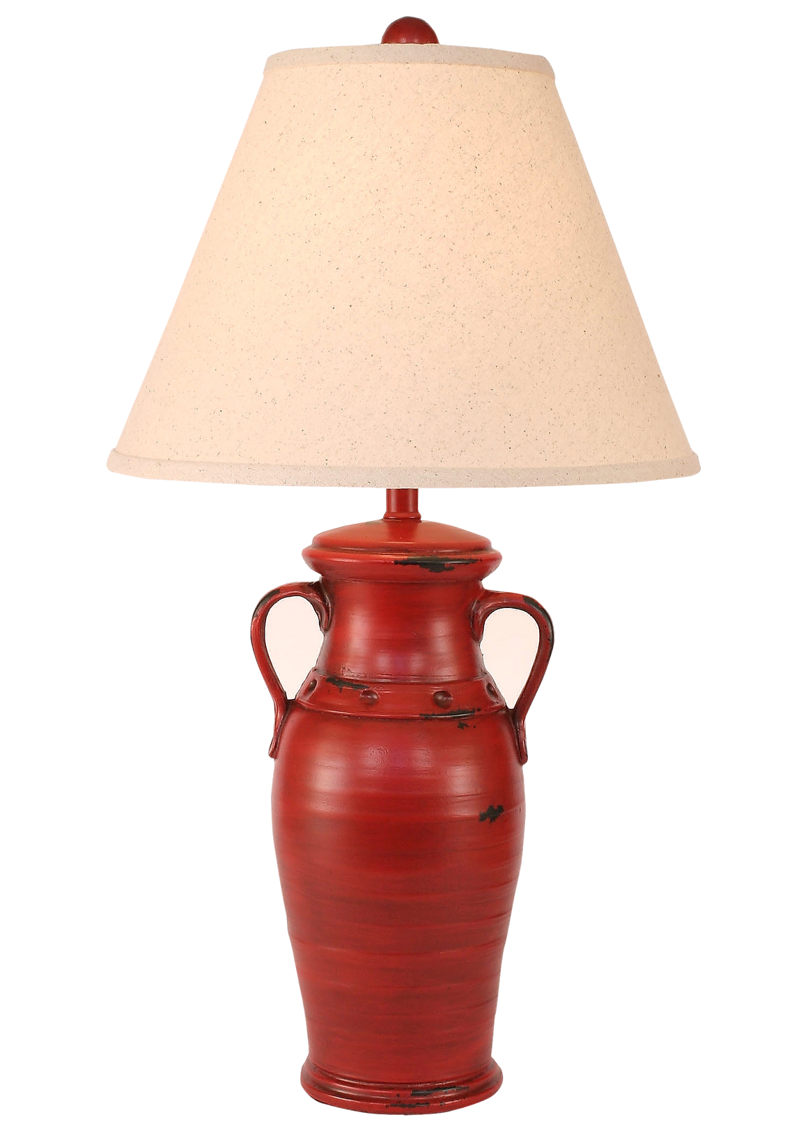 Distressed Brick Red 2 Handled Vase Table Lamp- Coast Lamp ...