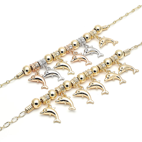 dolphin gold filled charm bracelet 