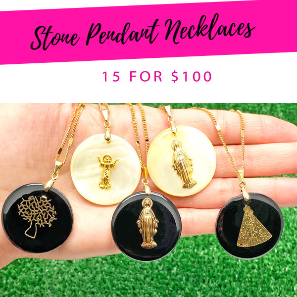 15 Stone Pendant Necklaces ($6.67 each) for $100 Gold Layered