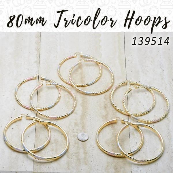 80mm Gold Hollow Pincatch Hoops Order Wholesale