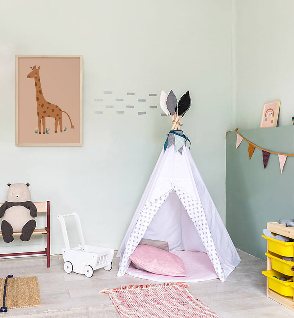 Shiny Giraffe, Animal Nursery Poster Little Little | Otja Otja 