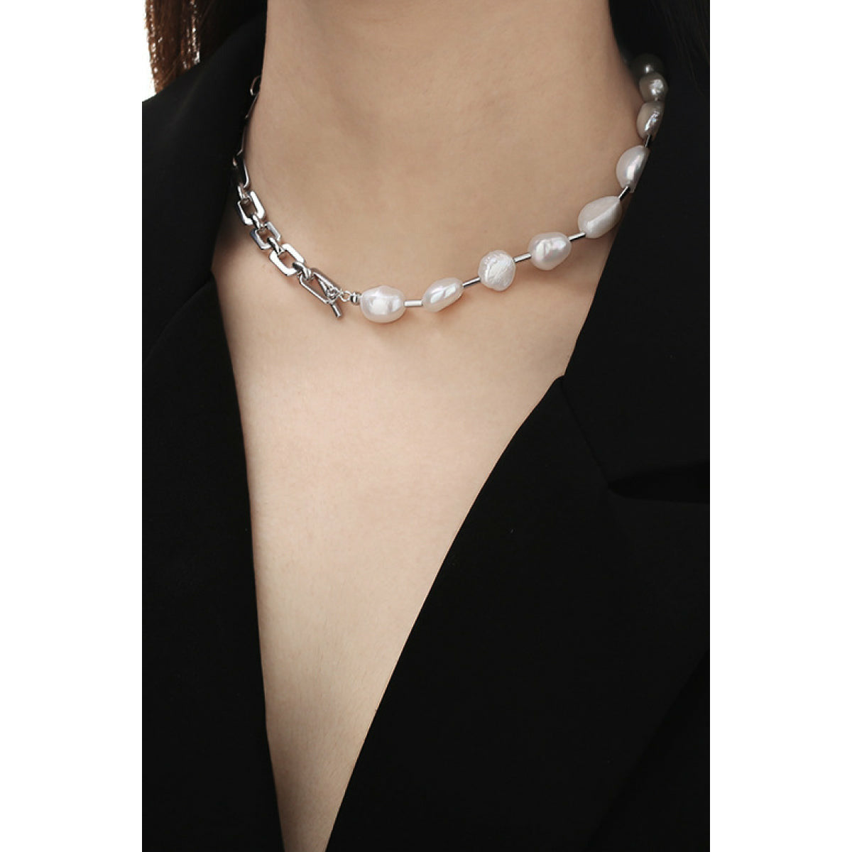 Freshwater Pearl & Chain Necklace