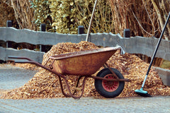 Wood chip mulch pile