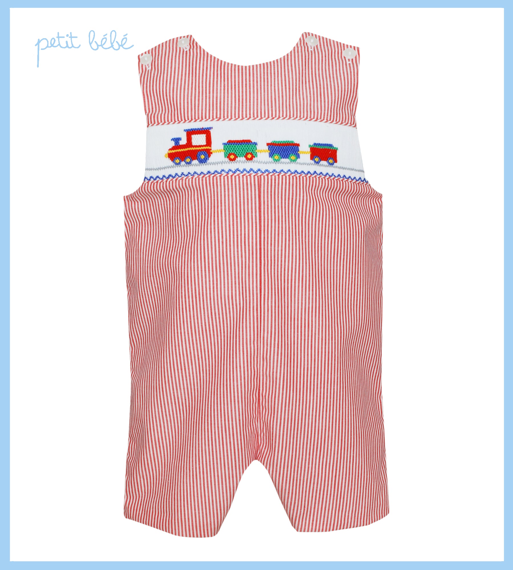 Red Striped Train Smocked Jon Jon Petit Bebe Red Striped Train Smocked Jon Jon 52 50 Size 12m 52 50 18m 52 50 24m 52 50 Size 12m 18m 24m Share View Full Details