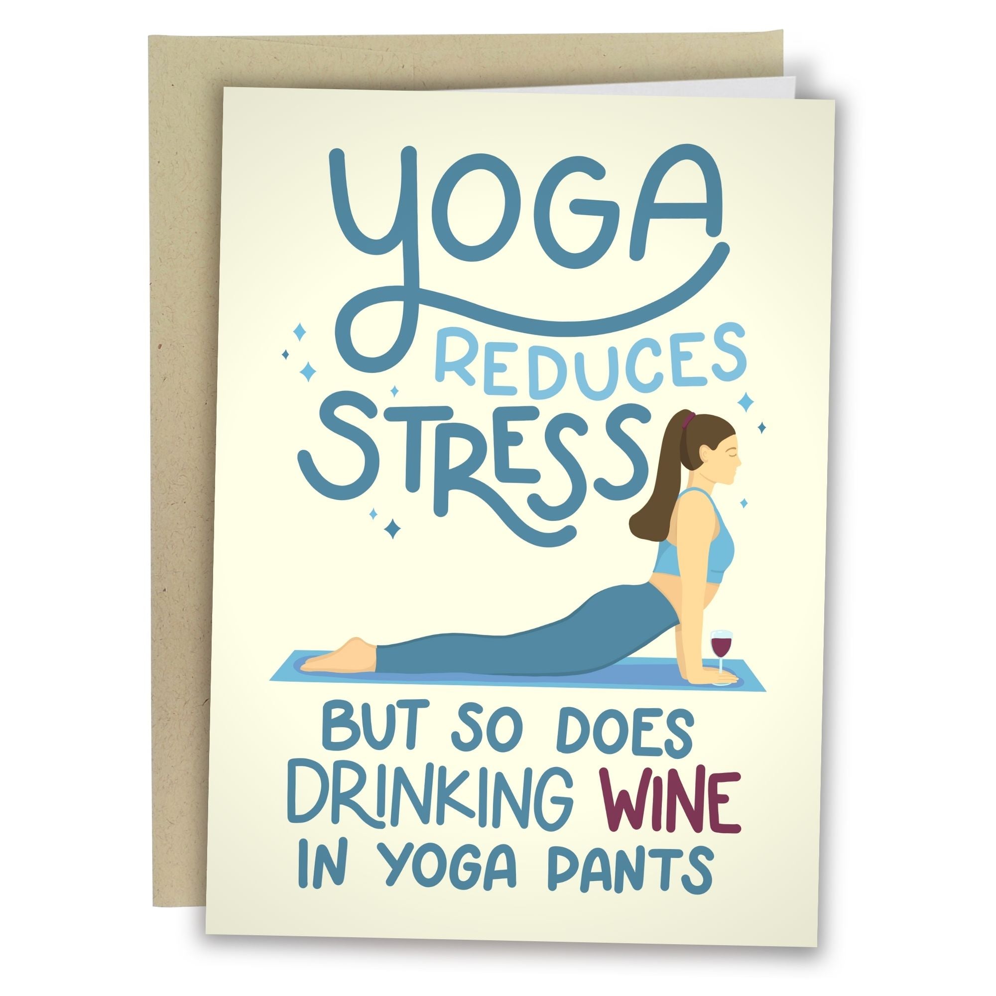 Funny Yoga - Funny Yoga Card - Yoga Lover Gift - Self Care Card For Friend - Sleazy  Greetings