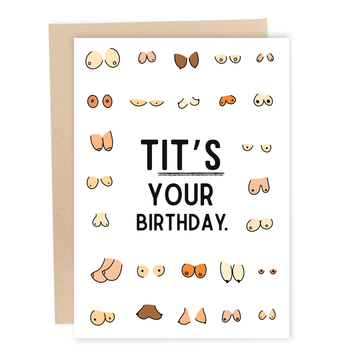 Funny Boob Birthday Card Tits Your Birthday Card Sleazy Greetings 