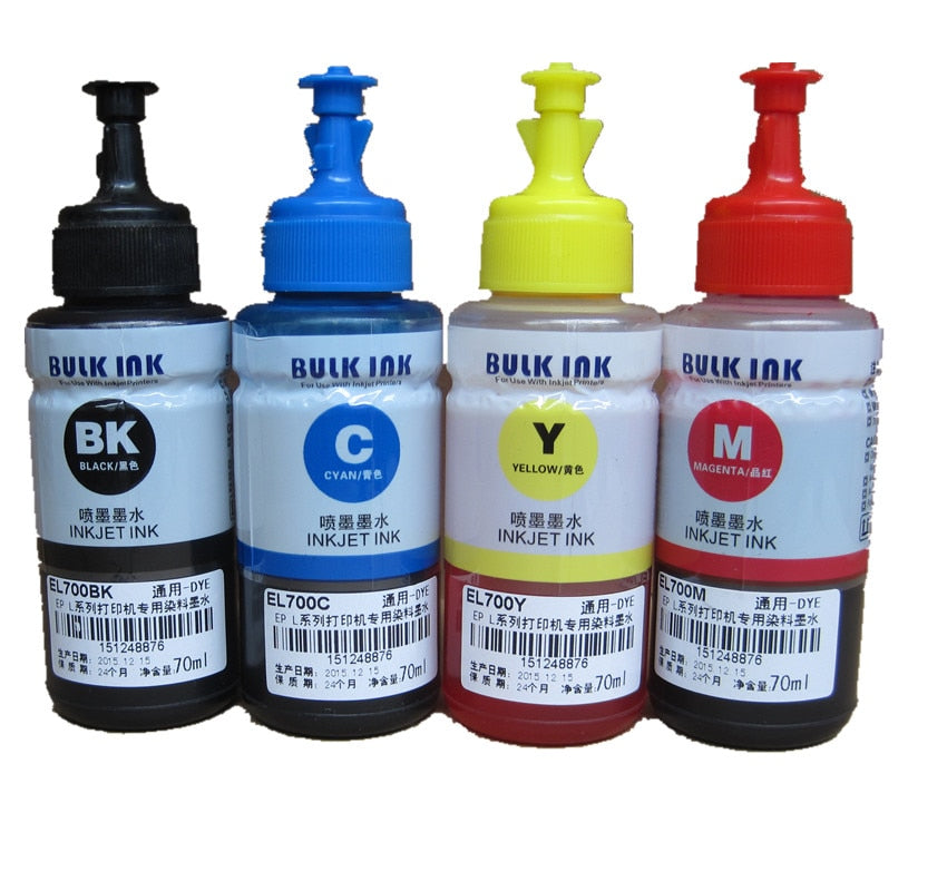 70ml 4 Pcs Dye Refill Ink Kit For Epson L Ecotank Et Store Relenado 9460