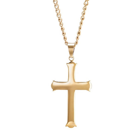 Men's Diamond Accent Multi-Finish Layered Gothic-Style Cross Pendant in  Stainless Steel with Black and Rose IP - 24