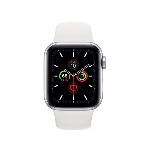 white and silver apple watch