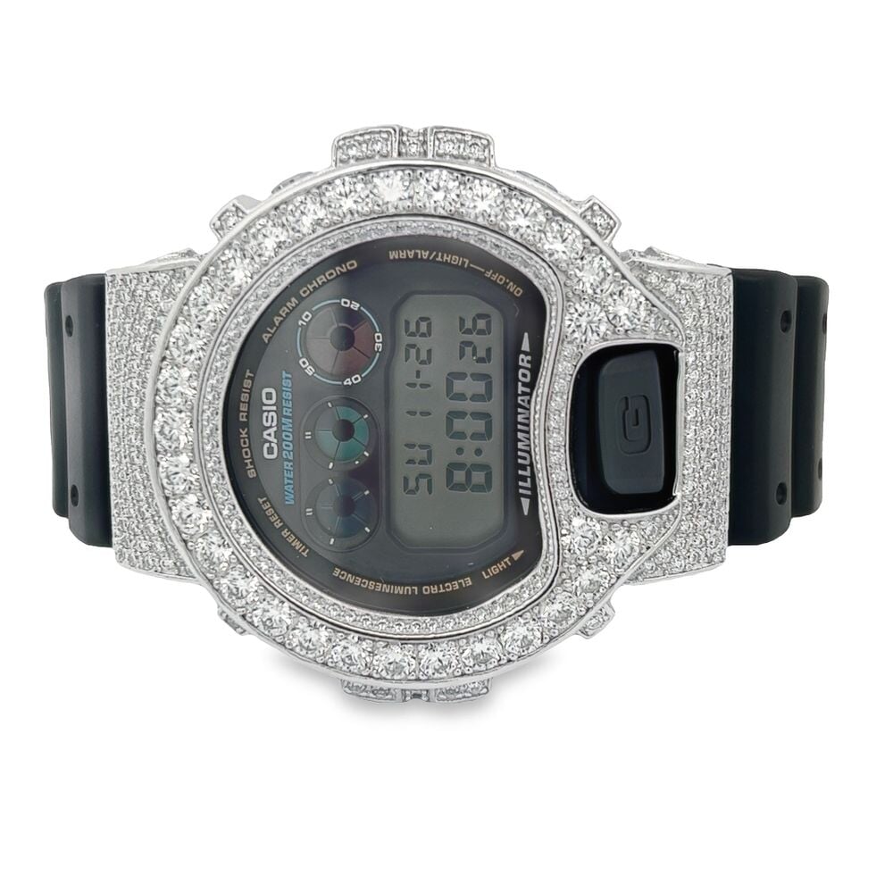 Big Boy 11.25 Carat Moissanite VVS Iced Out G Shock DW6900 Custom Watch