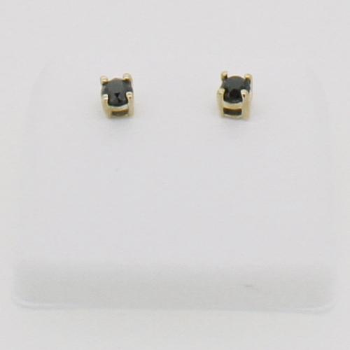 .25cttw Black Diamond Earrings Studs 10K Yellow Gold