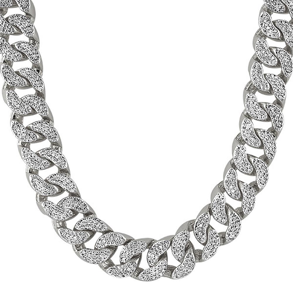 22MM Thick CZ White Bling Bling Cuban Chain