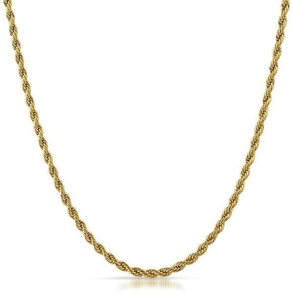 .925 Silver 10mm Rope CZ Gold Bling Bling Chain 30