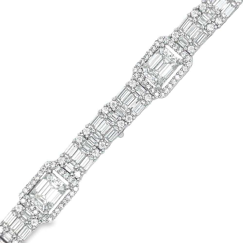 45.00 Carat Baguette Cluster Moissanite Chain Iced Out .925 Sterling Silver