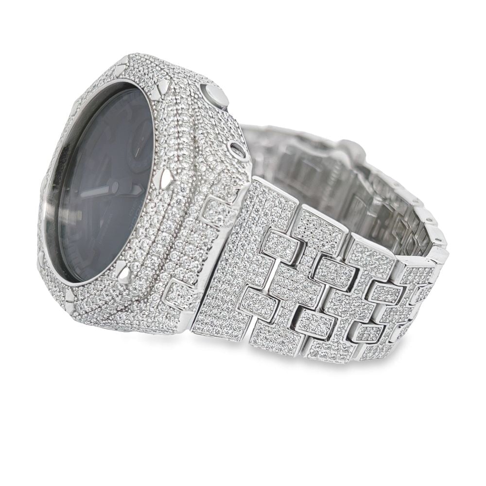 7.75 Carat VVS Moissanite Iced Out G Shock GA2100 Hip Hop Custom Watch