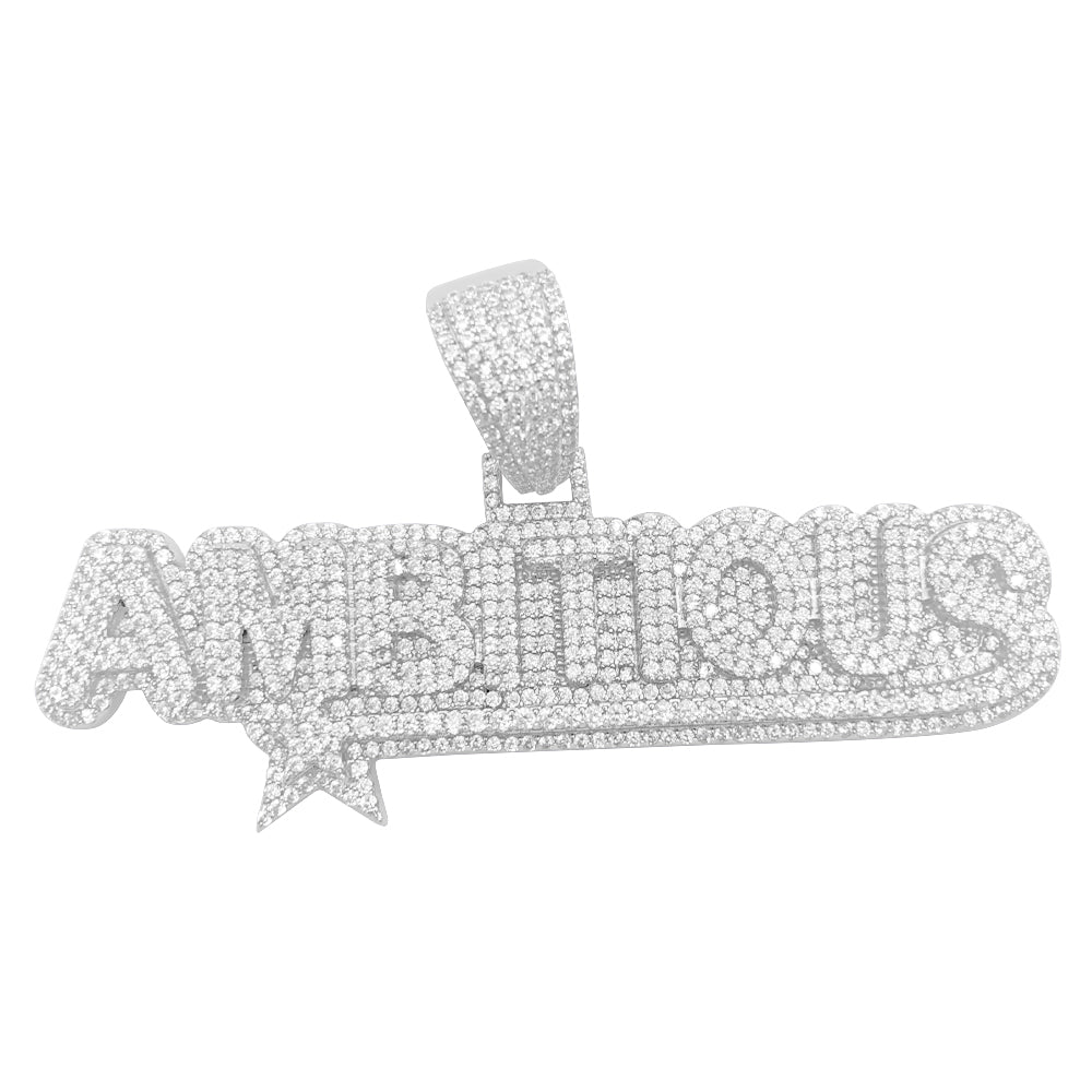 .925 Silver Ambitious CZ Iced Out Pendant