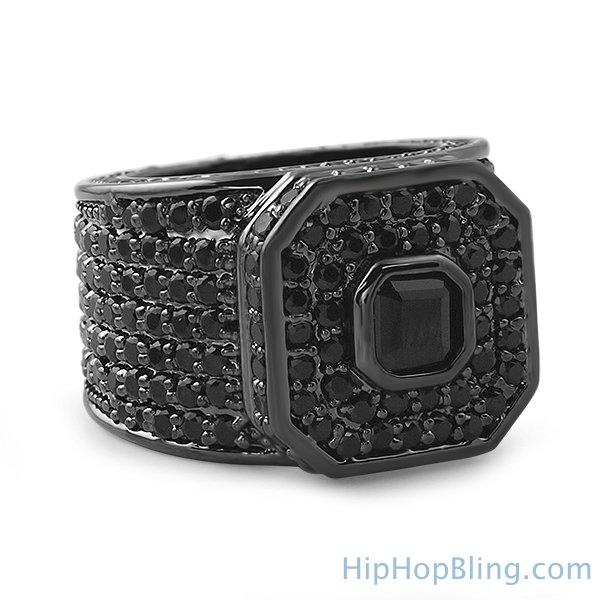 Asscher Boss Black Bling Bling Ring