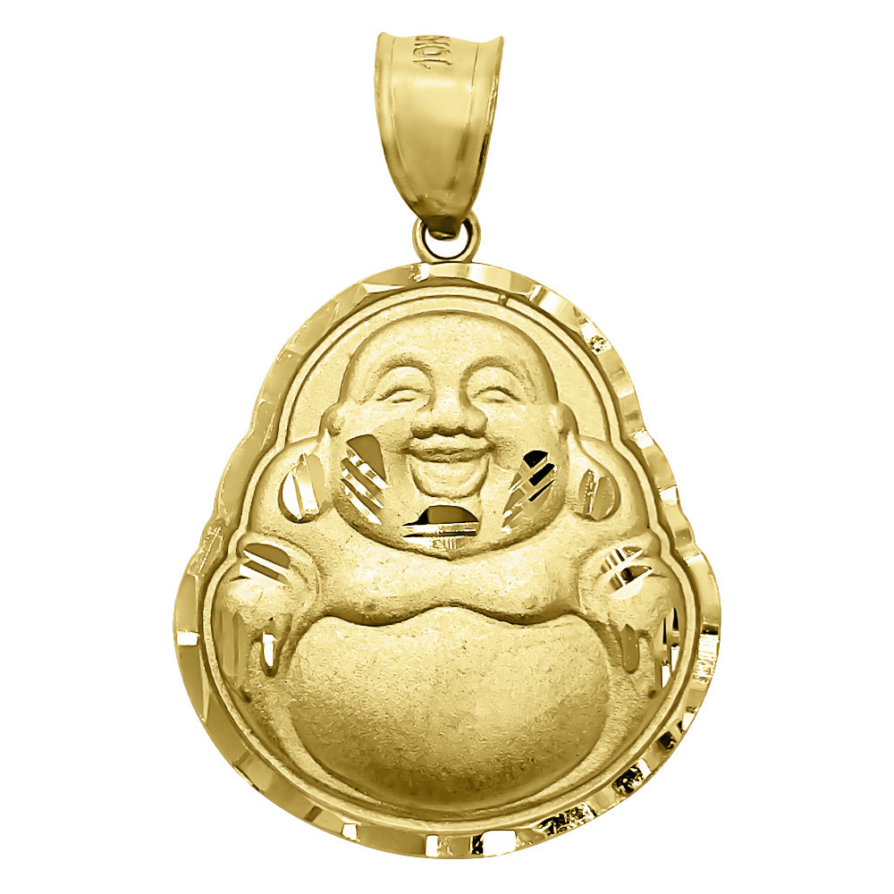 Buddha Laughing DC 10K Yellow Gold Pendant