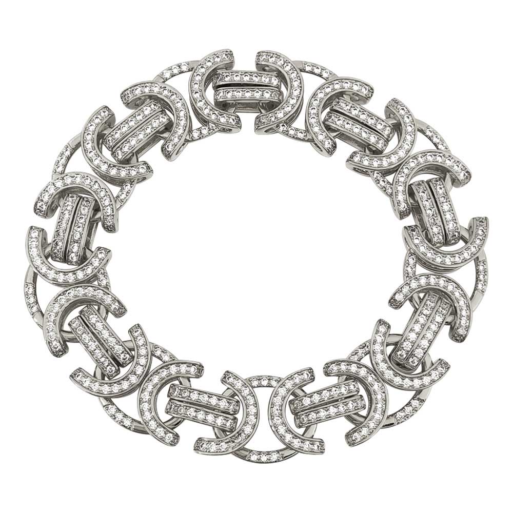 Byzantine Moissanite Bracelet Iced Out .925 Sterling Silver