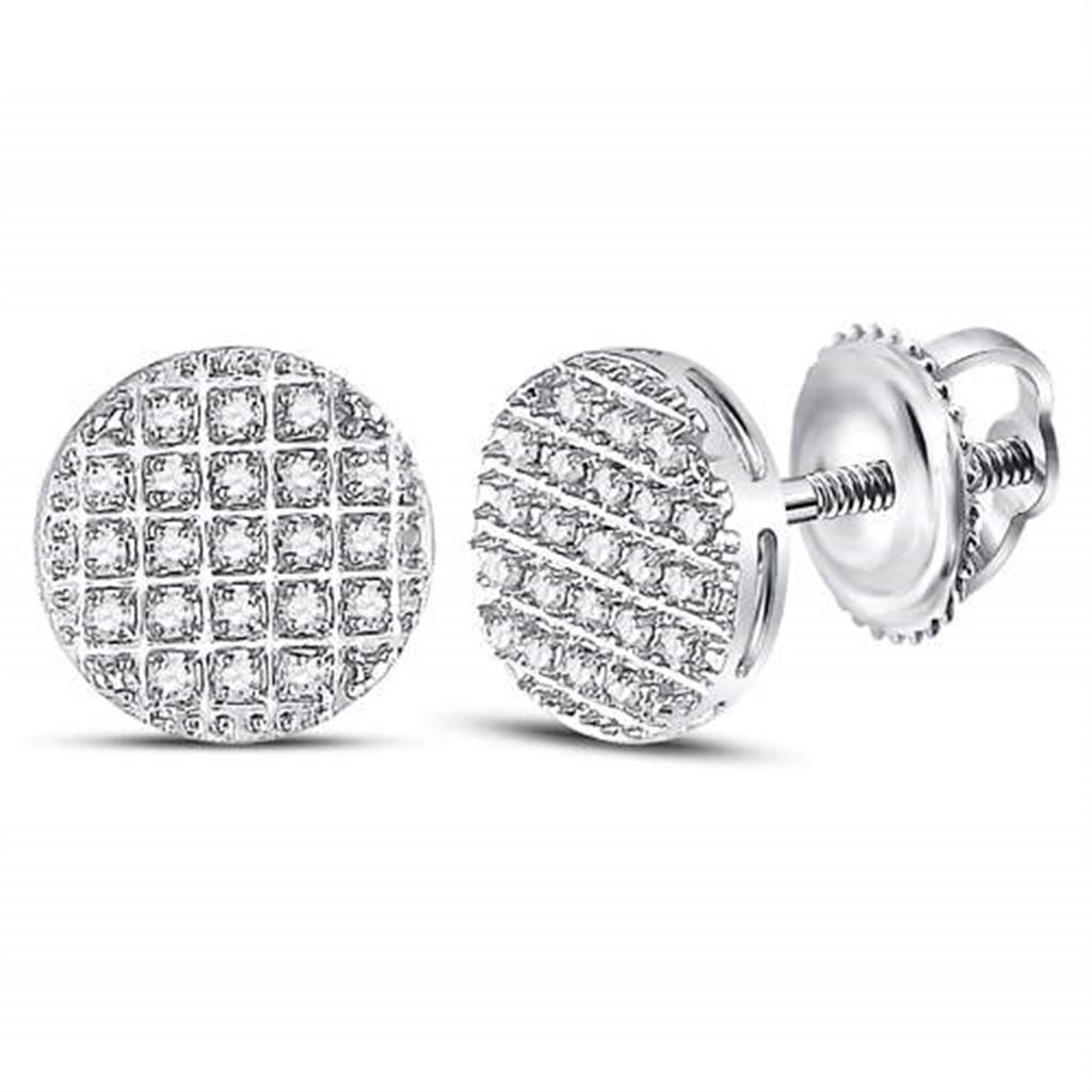 Circle Edgeless Micro Pave Diamond Earrings 10K Gold