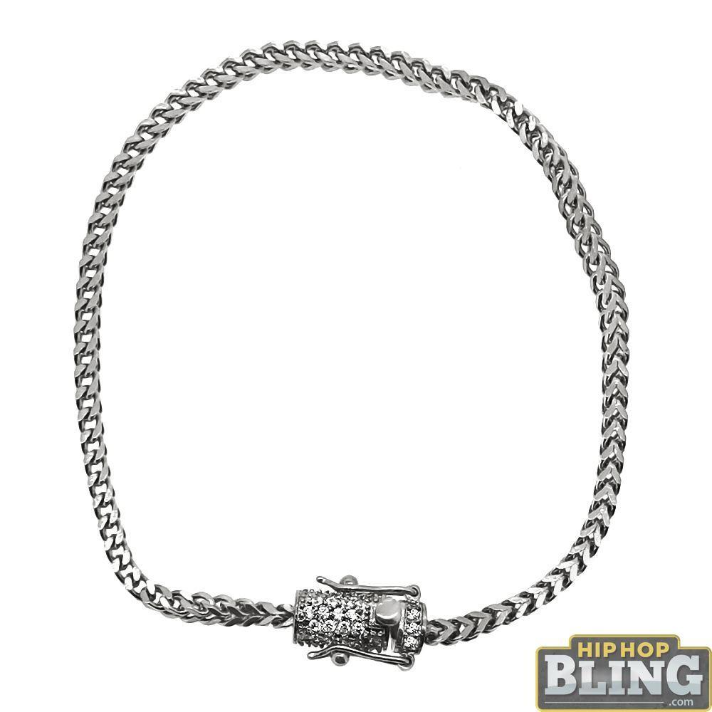 CZ Box Clasp Triple Lock Gold Steel Franco Chain – HipHopBling