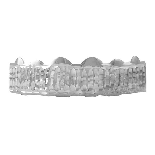 Diamond Cut Grillz Bar In Rhodium Top