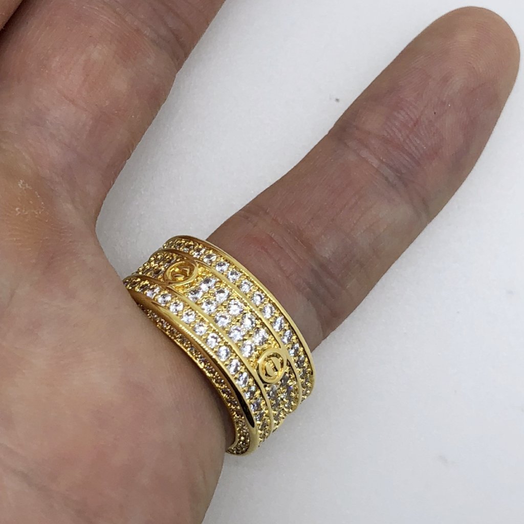 Eternity Band Flathead CZ Gold Bling Bling Ring