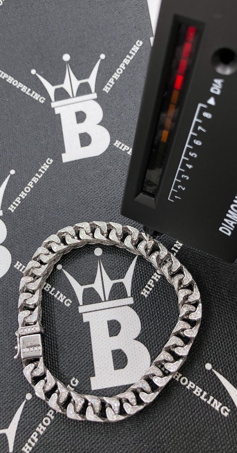 Franco Moissanite Bracelet Iced Out 8MM .925 Sterling Silver