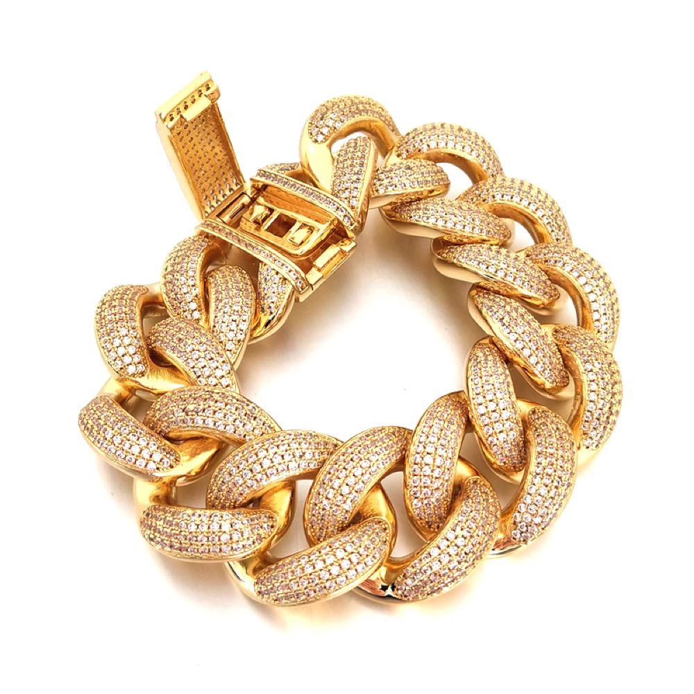 HUGE 24MM 3D Cuban Bling Bling Bracelet