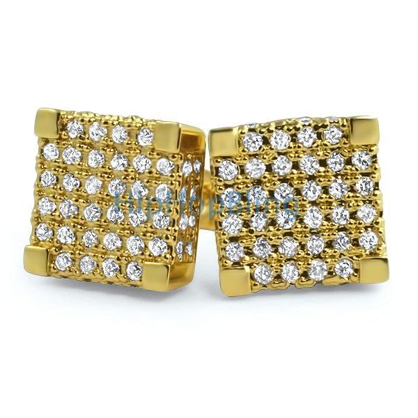 large 3d cube cz micro pave custom earrings hiphopbling